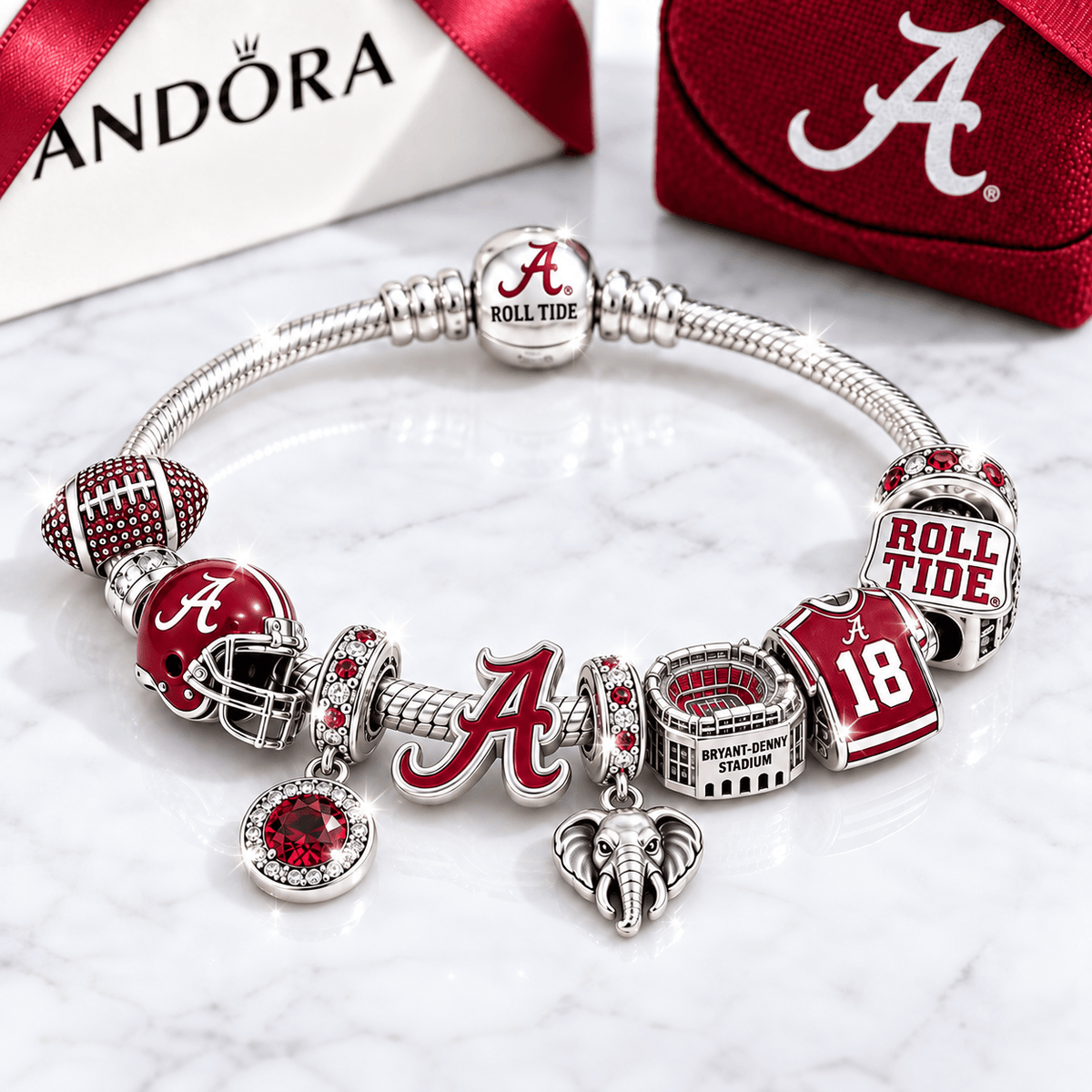 ACT Silver Charm Bracelet Set BMD