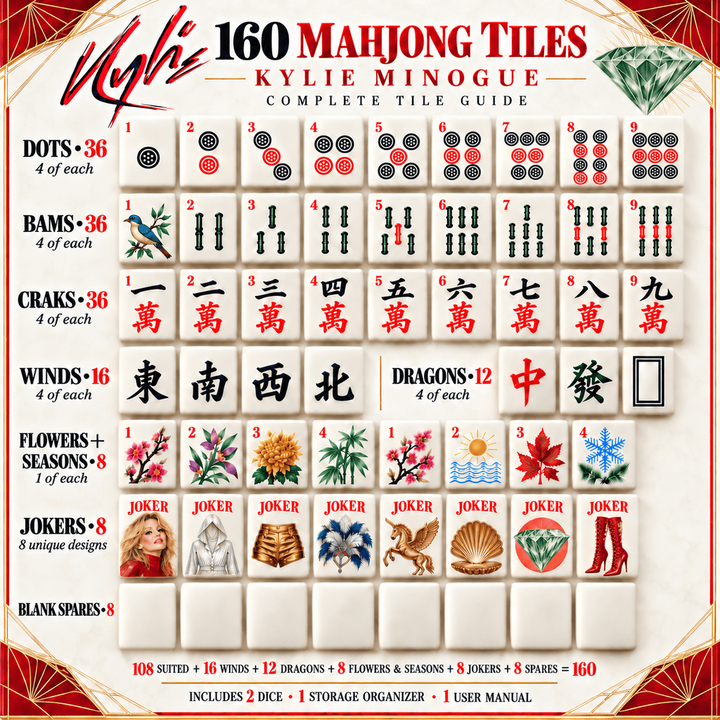 Premium KLMG Mahjong Tiles Set TTMH