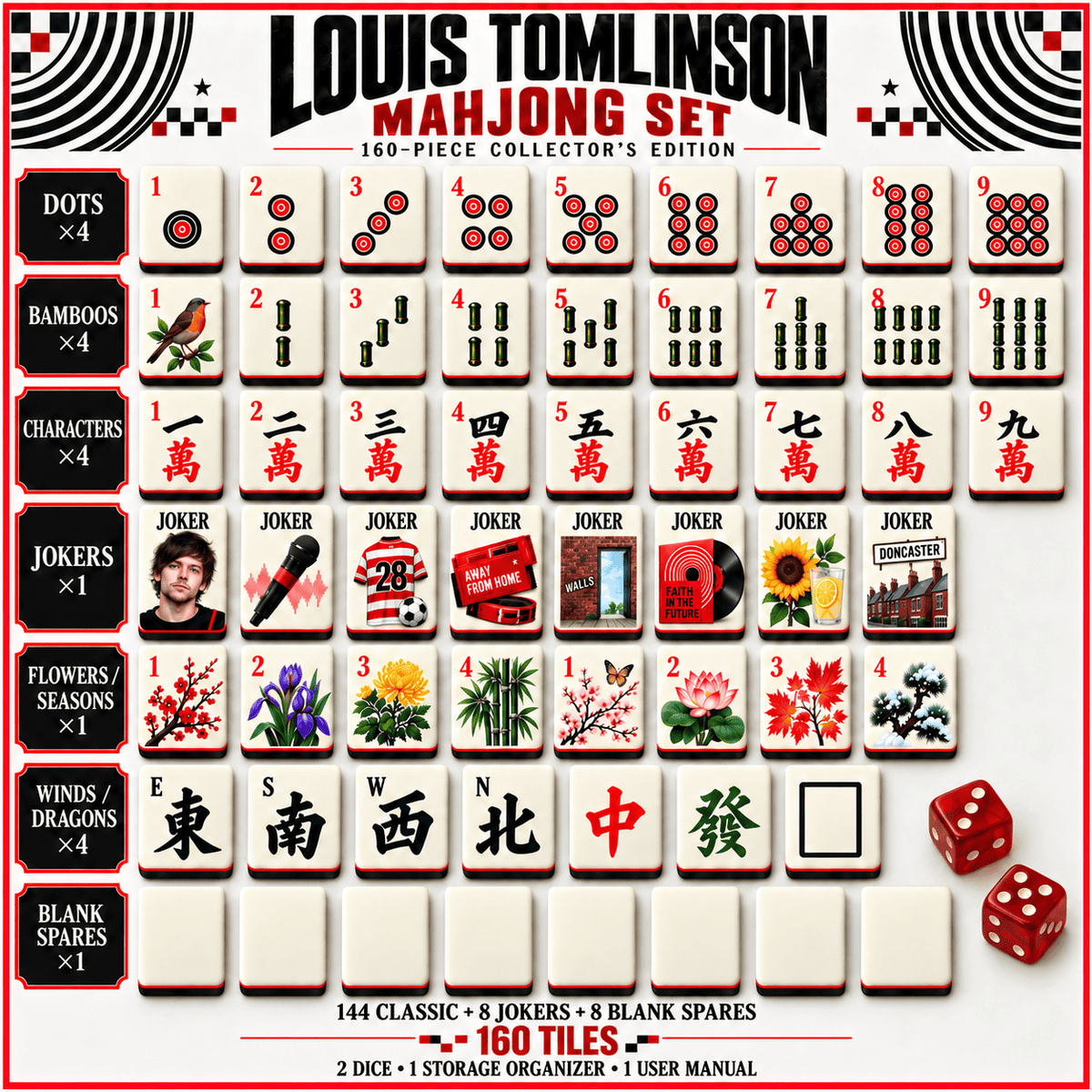 Premium LTLS Mahjong Tiles Set PVNA