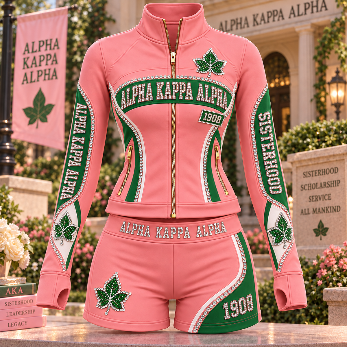 AKA Women’s Zip-Up Jacket & Shorts Set NTKO