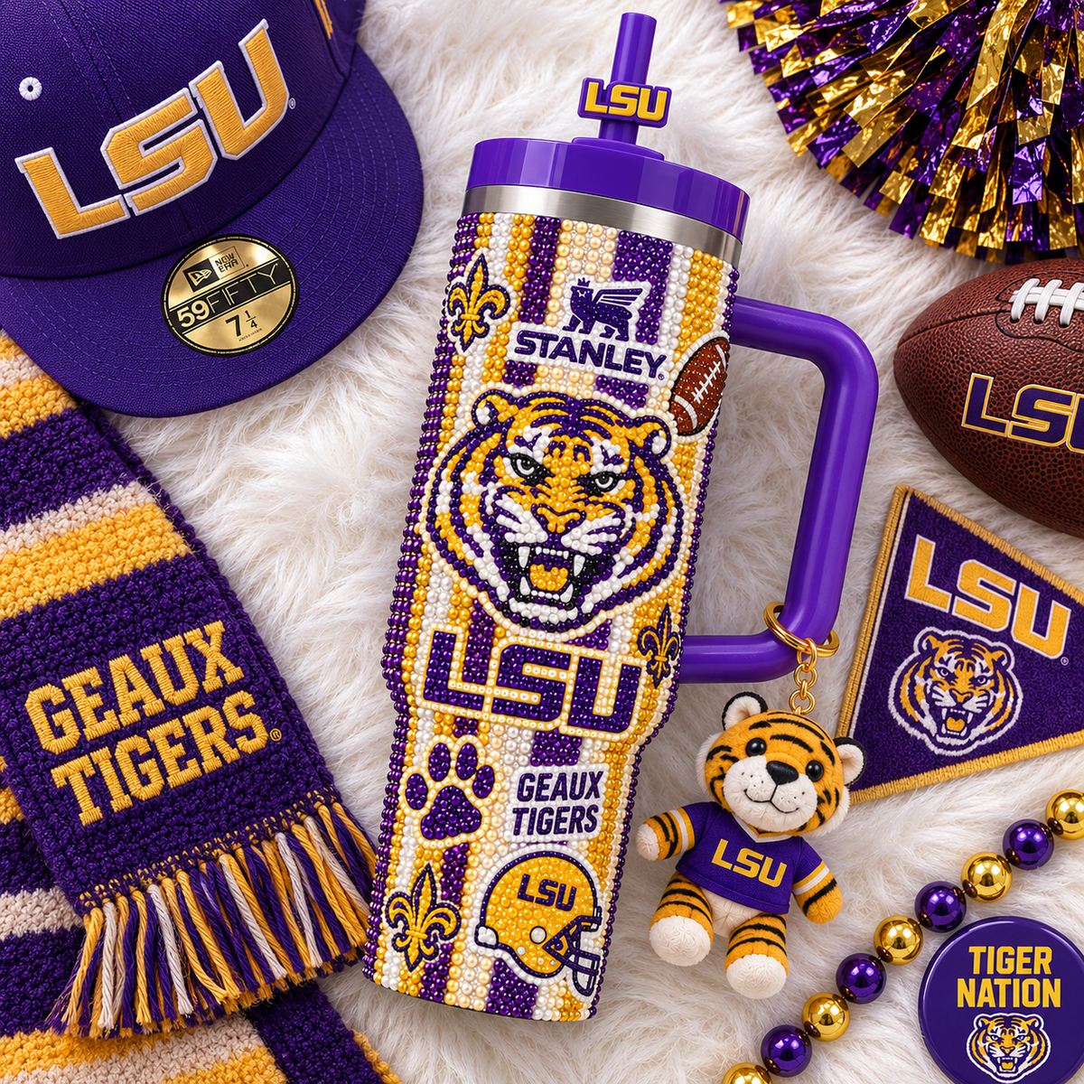 LSU 40oz Tumbler With Handle TTNL