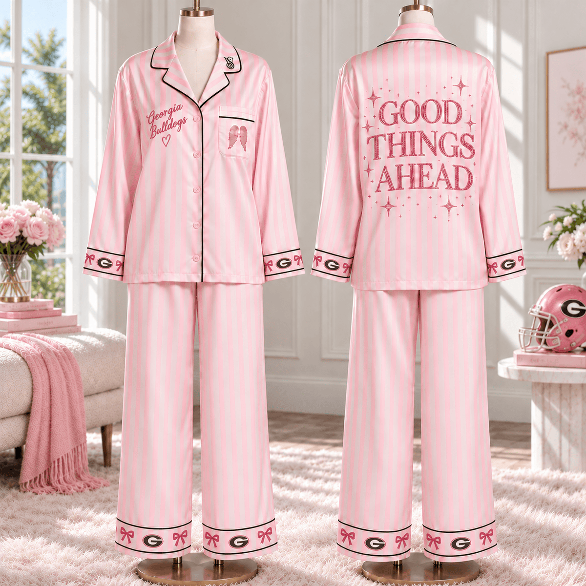 GGBD Women’s Premium Signature Satin Pajama Set NTNA