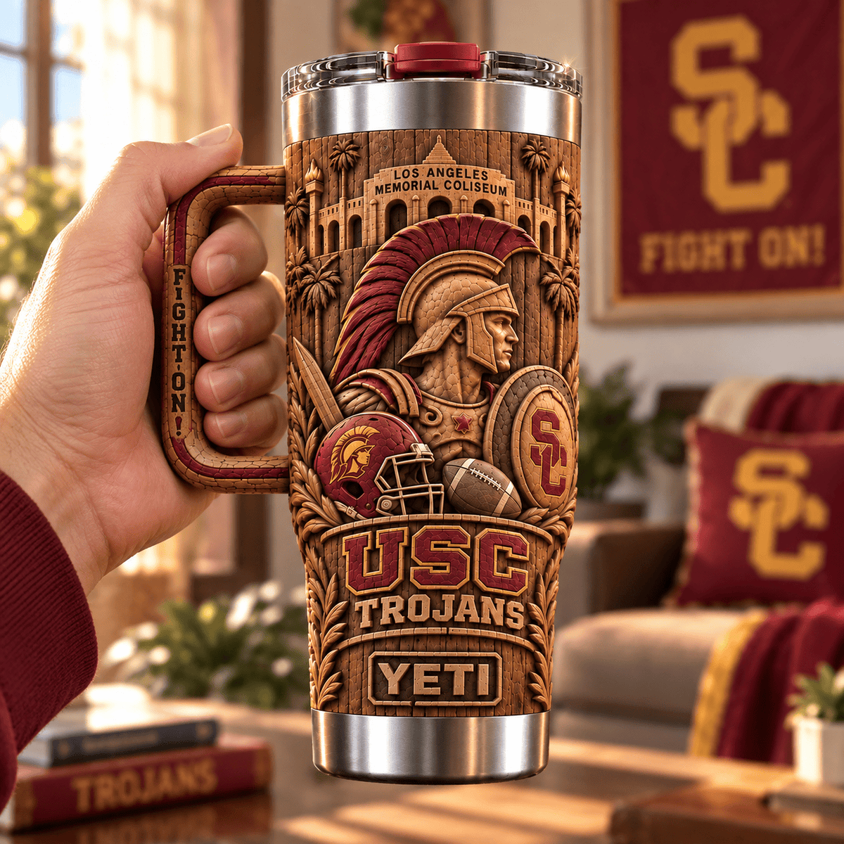 USC 40oz Woodgrain Relief Tumbler NTTB